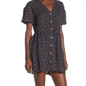 NWT Floral Button Up Babydoll Dress